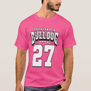 T-shirt Fier Ventilateur De Football Bulldog Du Joueur 27