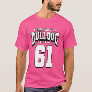 T-shirt Fier Ventilateur De Football Bulldog Du Joueur 61