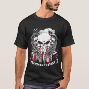 T-shirt Fier Vétéran américain soldat américain Sk Drapeau