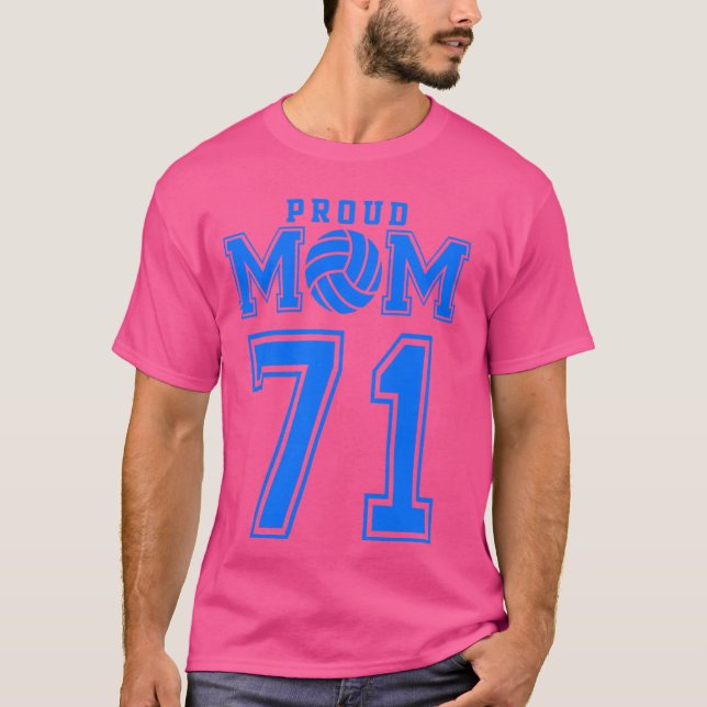 T-shirt Fier Volleyball Maman Numéro 71 B (Devant)
