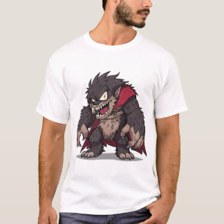T-shirt Fierce Cartoon Monster Werewolf Graphic
