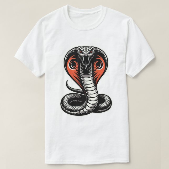 T-shirt Fierce Cobra Snake Illustration Bold Power Design (Design devant)