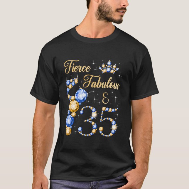 T-shirt Fierce Fabulous 35 Years 35Th Ballerina Dancer (Devant)