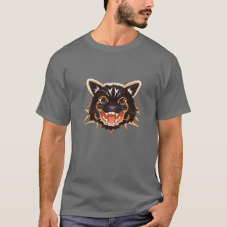 T-shirt Fierce Feline : Conception de chats sauvages et gr