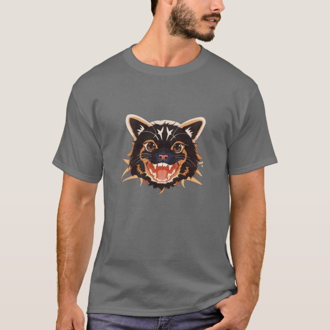 T-shirt Fierce Feline : Conception de chats sauvages et gr (Devant)