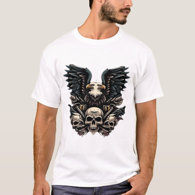 T-shirt "Fierce Flight - Eagle Sticker Art Wallpaper" (Devant)