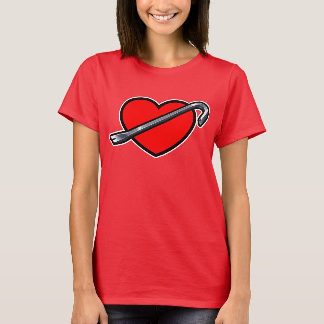 T-shirt Fierce Heartbreaker Anime Hearts Crowbar Design (Devant)