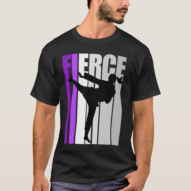 T-shirt Fierce Karate Anniversaire Colorful Black Belt Pra (Devant)