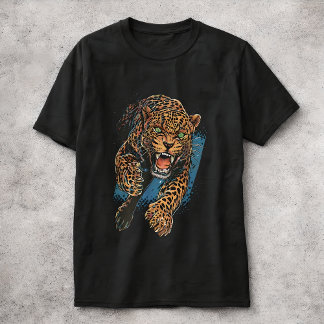 T-shirt Fierce Leopard Big Cat Wildlife Art Animal