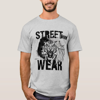 T-shirt Fierce Roaring Tiger Black and White Streetwear
