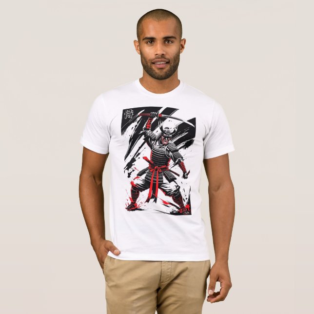 T-shirt Fierce Samurai guerrier d'encre (Devant entier)