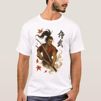 T-shirt Fierce Samurai Warrior – Dual Katana Ink Art Desig