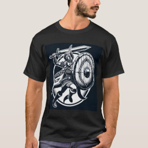 T-shirt Fierce Valkyrie Warrior - Norse Mythology Line Art