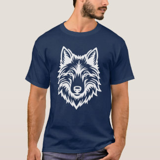 T-shirt Fierce Wild Wolf Head Logo Graphic Design