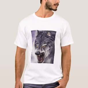 T-shirt Fierce Wolf en Colère avec les doigts, mode d'atta