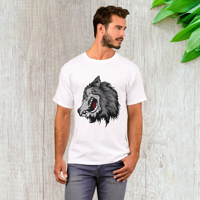 T-shirt Fierce Wolf Head Bold Wild Animal (Créateur téléchargé)
