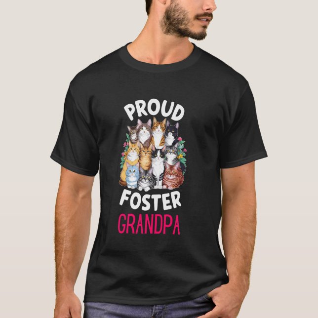 T-shirt Fière Adoption de Grand-Papa Chat de Foyer pour Ch (Devant)