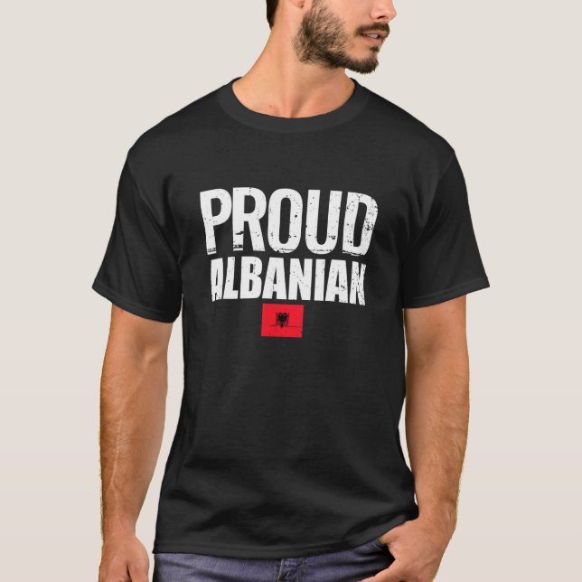 T-shirt Fière Albanie Albanie Drapeau Fière Albanie (Devant)