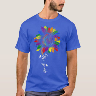 T-shirt Fière Ally Arc-en-ciel Tournesol LGBT Gay Lesbian 
