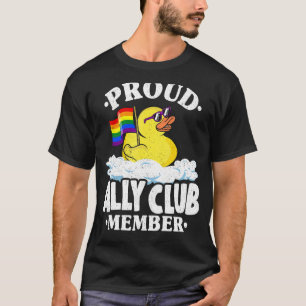 T-shirt Fière Ally Club Membre Rubber Duck Rainbow Gay Les