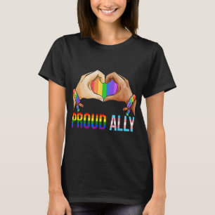 T-shirt Fière Ally Pride LGBT Drapeau Transgenre Coeur Gay