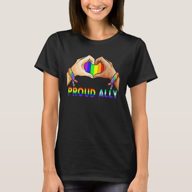 T-shirt Fière Ally Pride Lgbt Drapeau Transgenre Coeur Gay (Devant)
