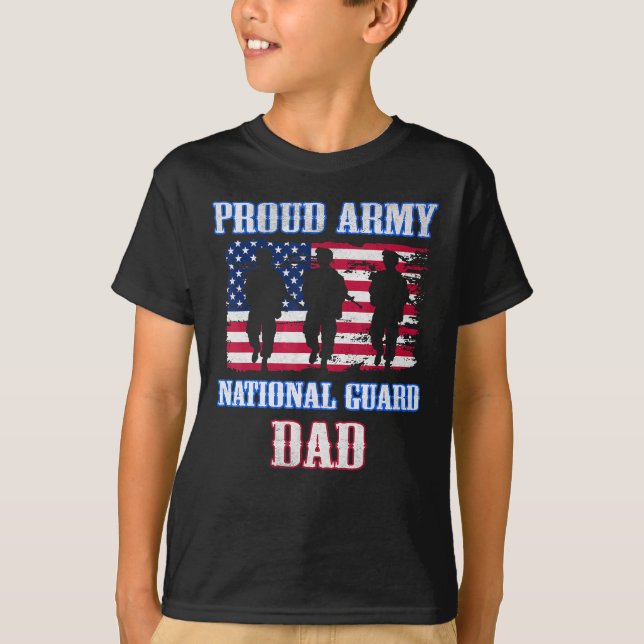 T-shirt Fière armée Garde nationale papa USA vétéran milit (Devant)