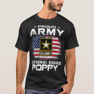 T-shirt Fière Armée Garde Nationale Poppy Avec Drapeau Amé