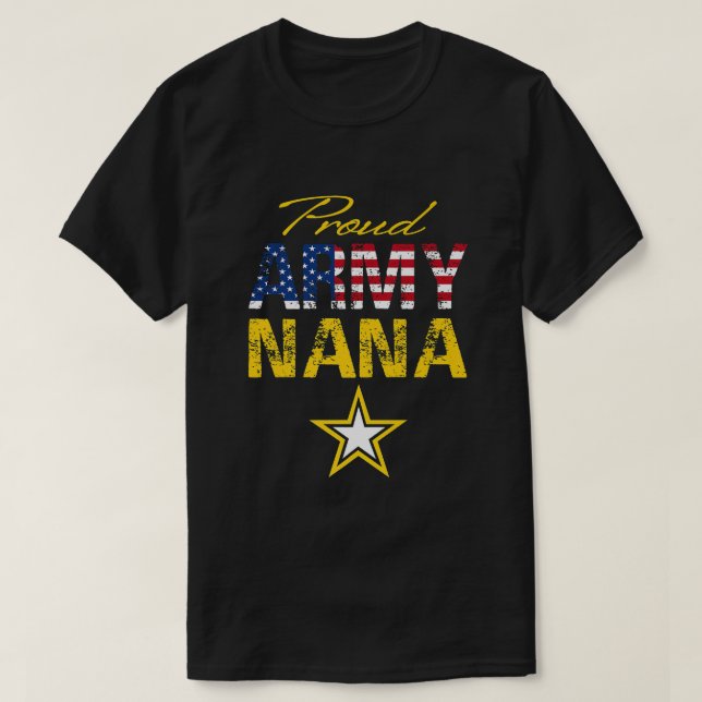 T-shirt Fière armée Nana Military Pride USA Drapeau (Design devant)
