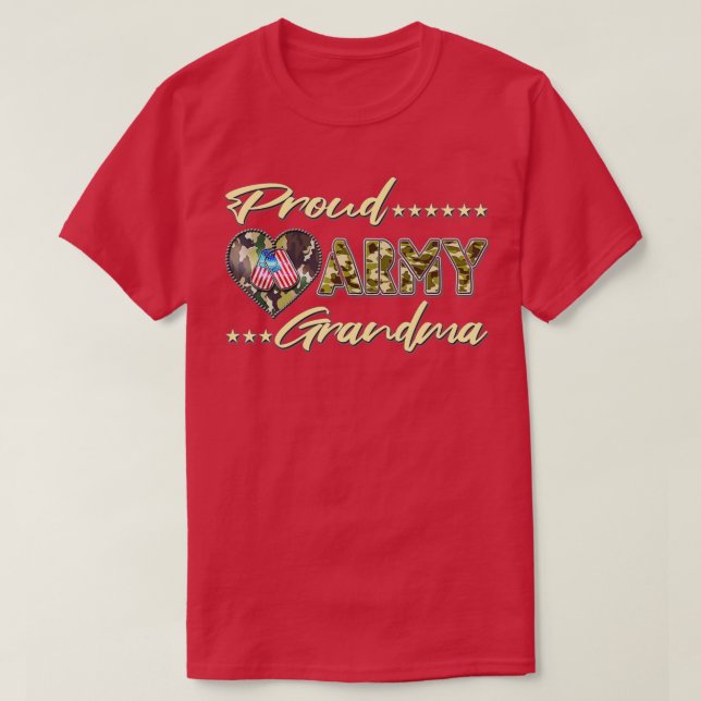 T-shirt Fière Armys Grand-mère Pride militaire (45) (Design devant)