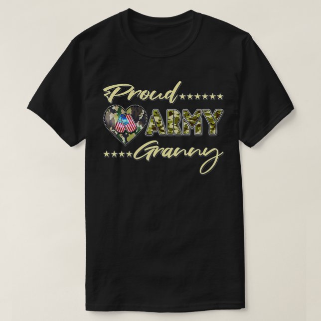 T-shirt Fière Armys Grand-mère Pride militaire (49) (Design devant)