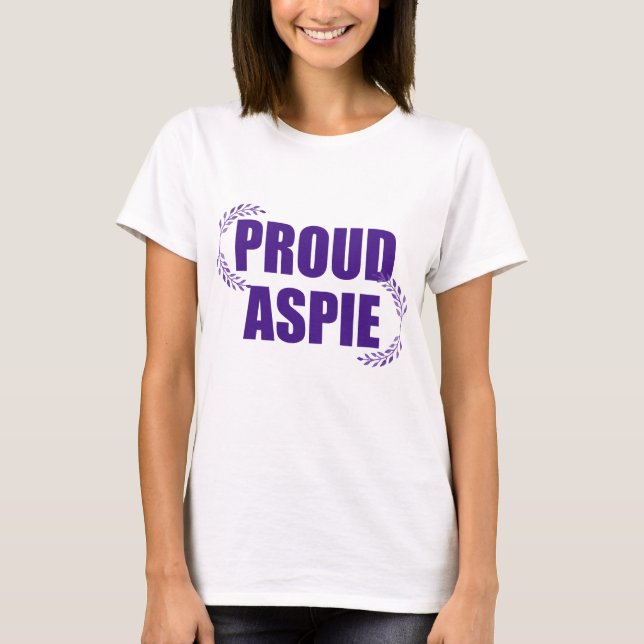 T-shirt Fière Aspie Joli Syndrome d'Asperger Violet (Devant)