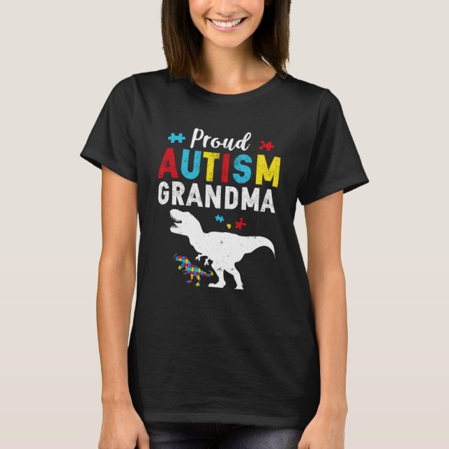 T-shirt Fière autisme Grand-mère Famille Matching Autisme  (Devant)