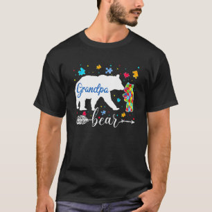 T-shirt Fière autisme Grand-père Bear Puzzle Sensibilisati