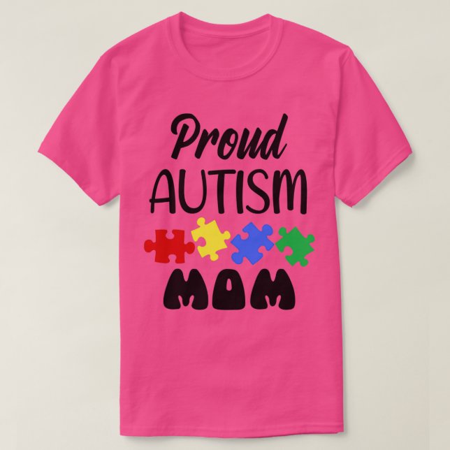 T-shirt Fière autisme Maman 1 (Design devant)