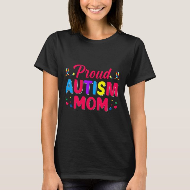 T-shirt Fière autisme maman active (Devant)