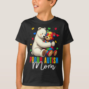 T-shirt Fière Autisme Maman Ours Sensibilisation sur l'aut