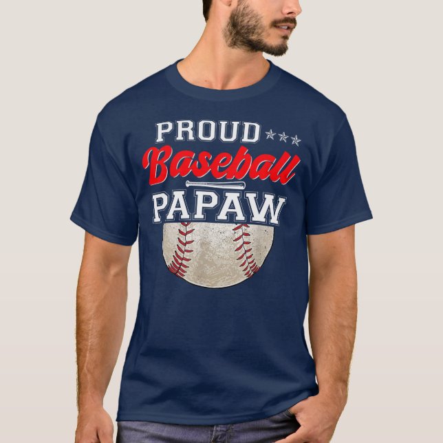 T-shirt Fière balle de baseball Papaw Ball Fête des pères  (Devant)