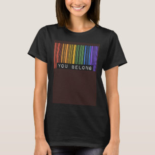 T-shirt Fière barre oblique LGBTQ Vous appartenez allié es