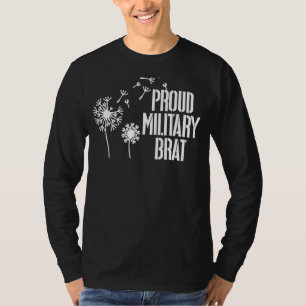 T-shirt Fière Brat Militaire Mois Enfant Militaire Purple