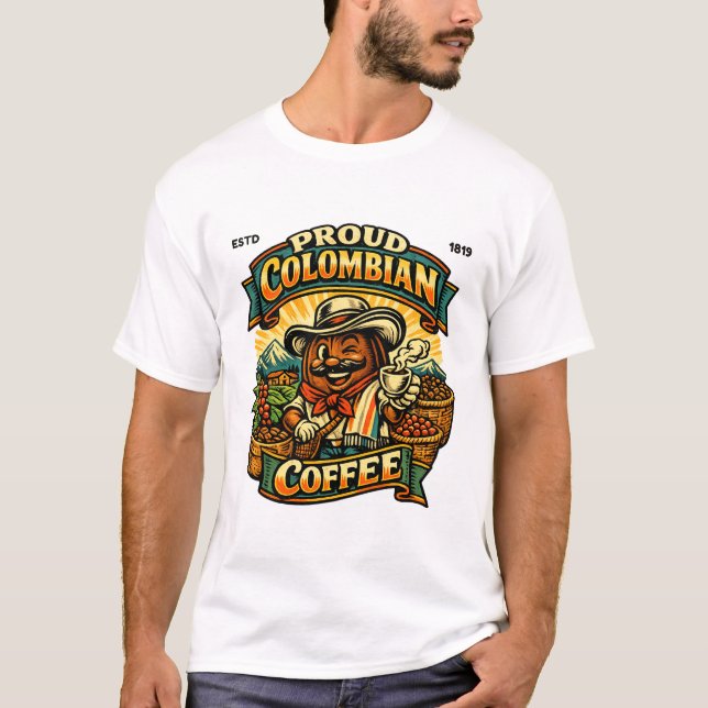 T-shirt Fière café colombien (Devant)