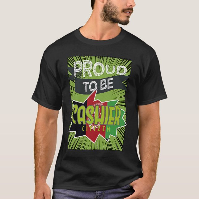 T-shirt Fière caissière citoyenne Profession travailleur d (Devant)
