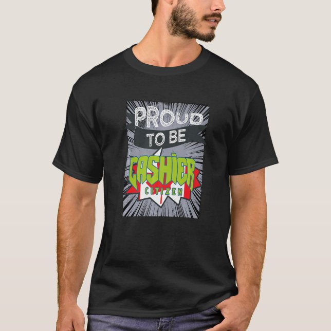 T-shirt Fière caissière citoyenne Profession travailleur d (Devant)