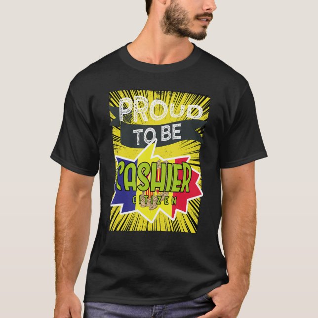 T-shirt Fière caissière citoyenne Profession travailleur d (Devant)