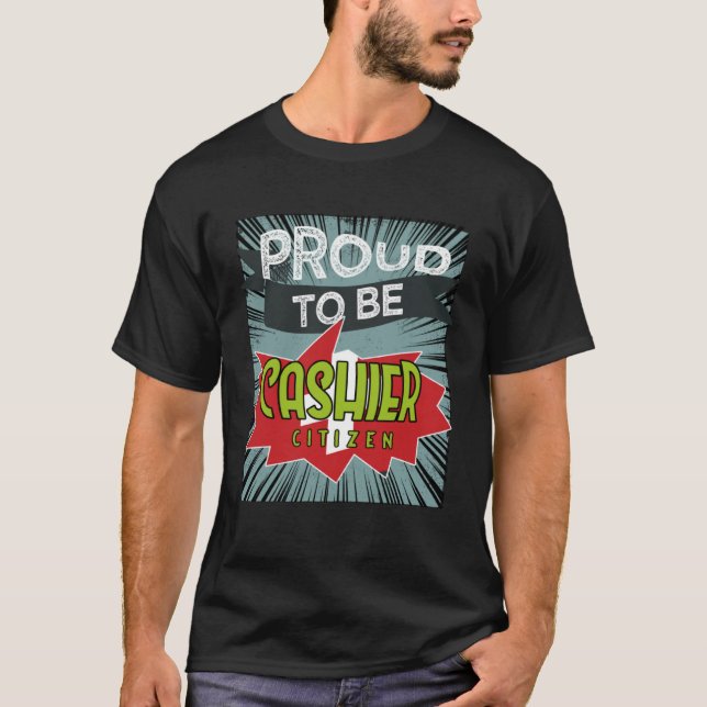 T-shirt Fière caissière citoyenne Profession travailleur d (Devant)