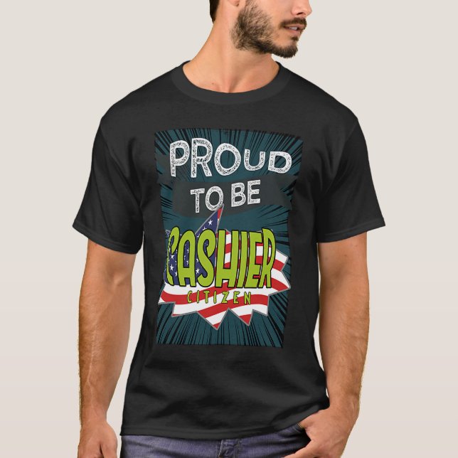 T-shirt Fière caissière citoyenne Profession travailleur d (Devant)