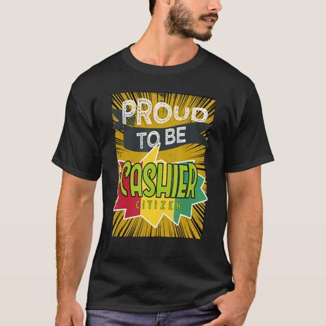 T-shirt Fière caissière citoyenne Profession travailleur d (Devant)