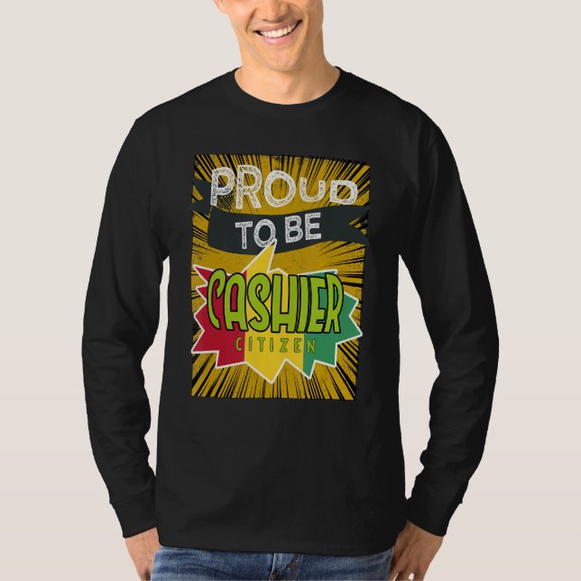 T-shirt Fière caissière citoyenne Profession travailleur d (Devant)