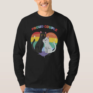 T-shirt Fière Couple Chat Lgbt Gay Lesbian Rainbow Pride M
