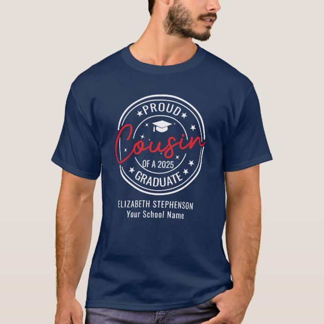 T-shirt Fière Cousin du diplômé - coordination de la famil (Devant)